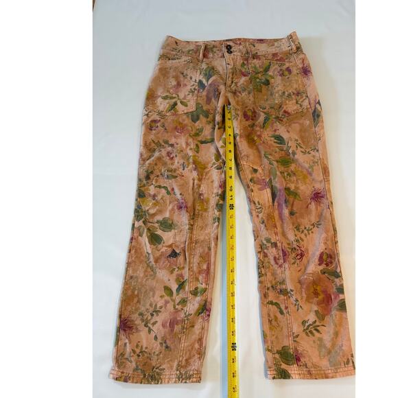 Pilcro Anthropologie Wanderer Straight Leg Jeans Women 30 Cottage Floral Rose - Picture 7 of 16
